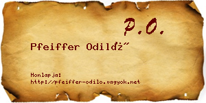 Pfeiffer Odiló névjegykártya